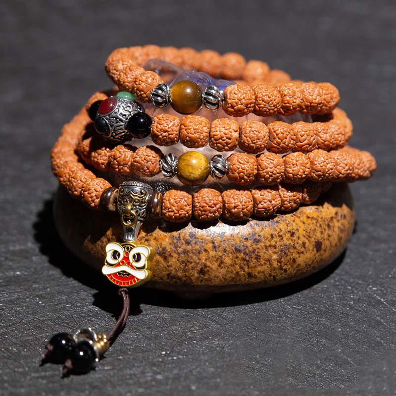 Bracelet Mala tibétain à 108 perles Bodhi Seed Zodiac Charm