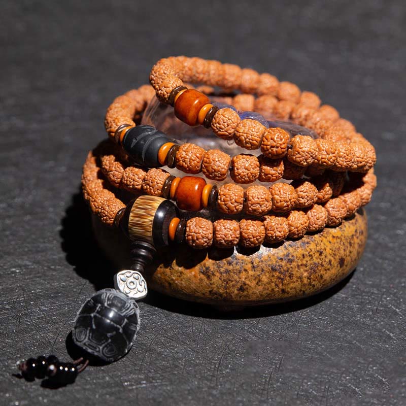 Bracelet Mala tibétain à 108 perles Bodhi Seed Zodiac Charm