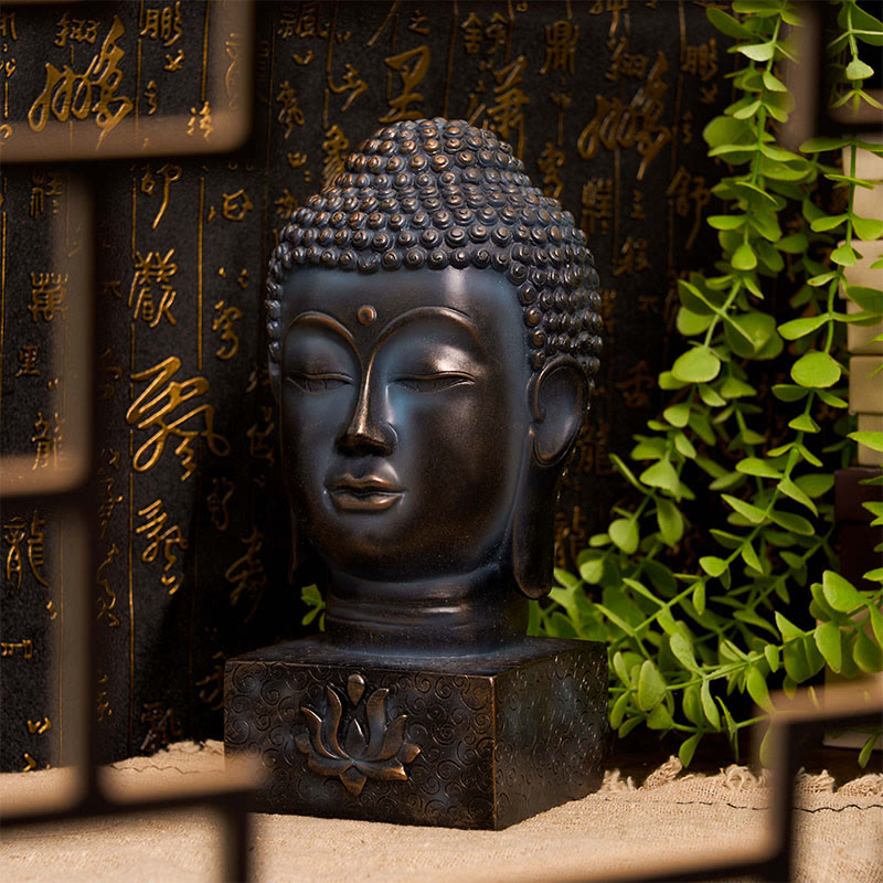 Statue de Bouddha tibétain en résine, 25 cm, méditation et bénédiction