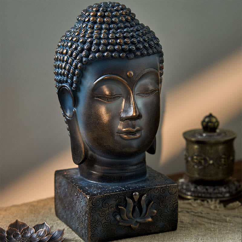 Statue de Bouddha tibétain en résine, 25 cm, méditation et bénédiction