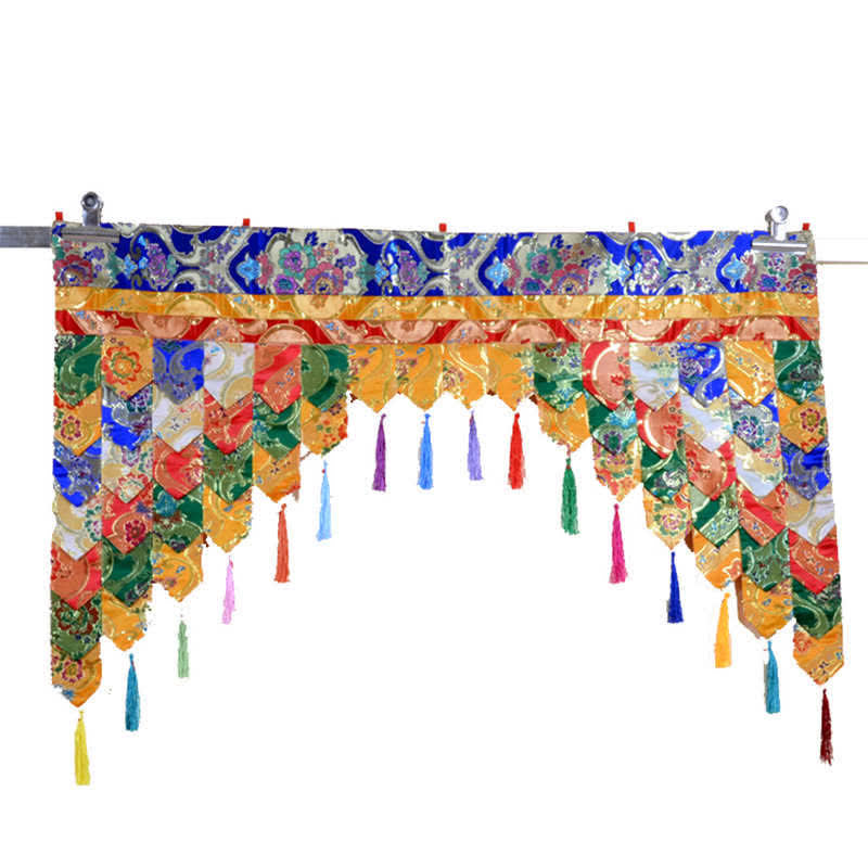 Tissu pour rideau d'autel de prière tibétain à cinq couleurs 100 x 60 cm