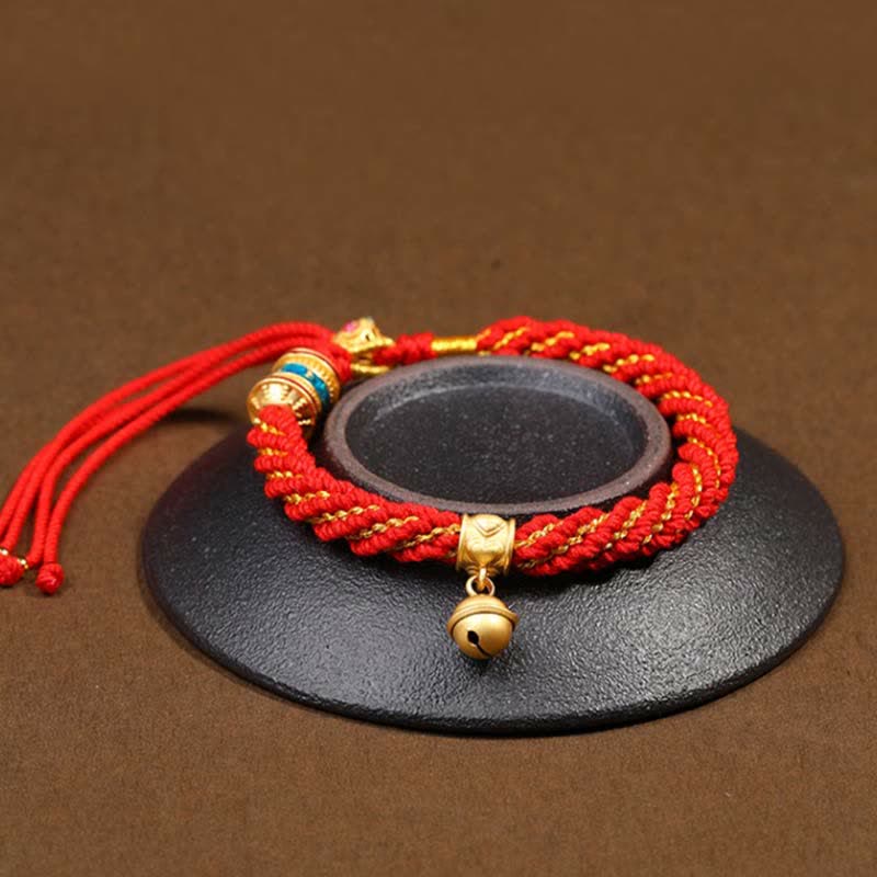 Bracelet de prière Thangka tibétain fait main pour la protection de la chance