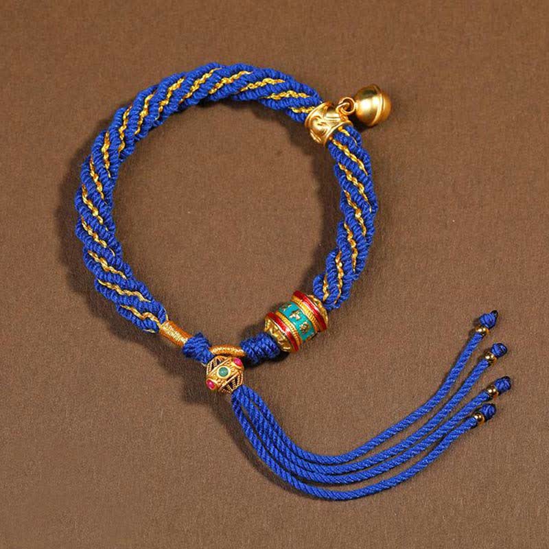 Bracelet de prière Thangka tibétain fait main pour la protection de la chance