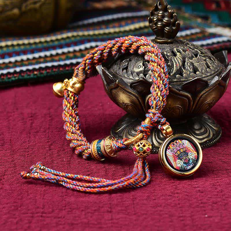 Bracelet de prière Thangka tibétain fait main pour la protection de la chance