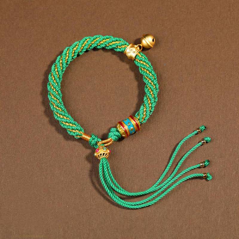 Bracelet de prière Thangka tibétain fait main pour la protection de la chance