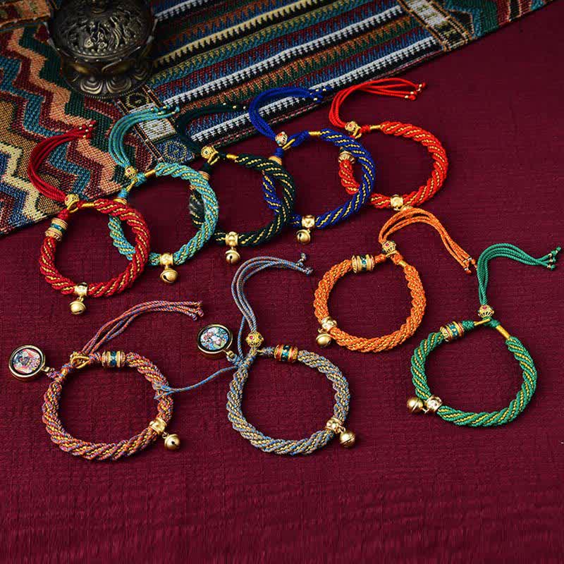 Bracelet de prière Thangka tibétain fait main pour la protection de la chance