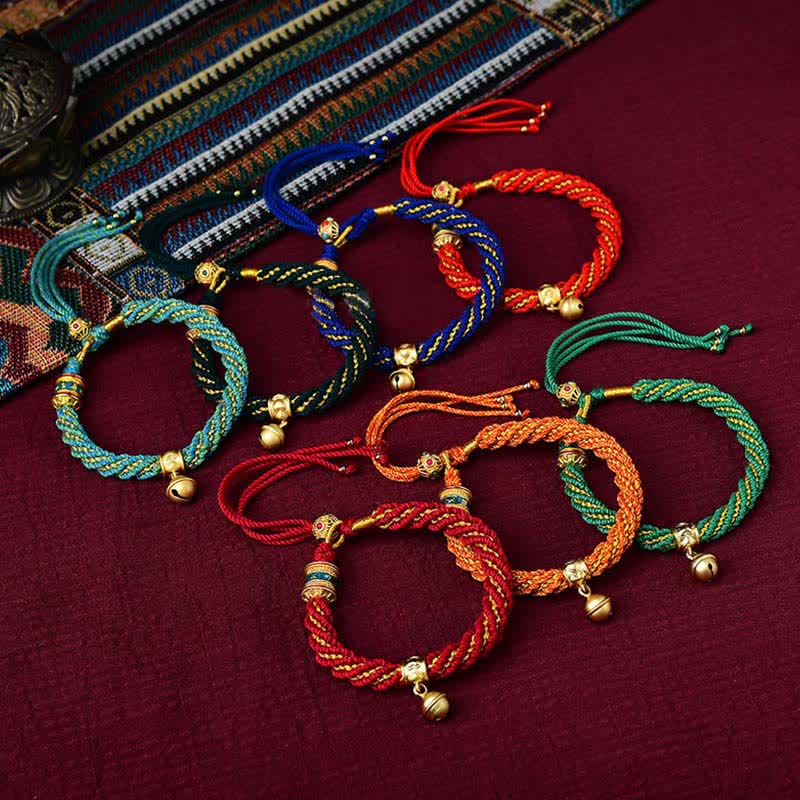 Bracelet de prière Thangka tibétain fait main pour la protection de la chance