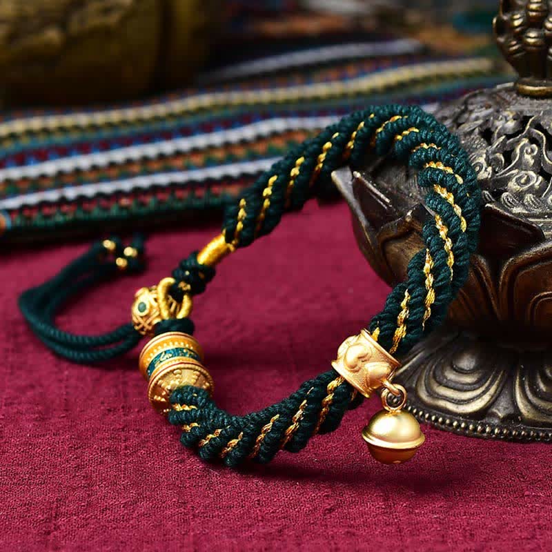 Bracelet de prière Thangka tibétain fait main pour la protection de la chance