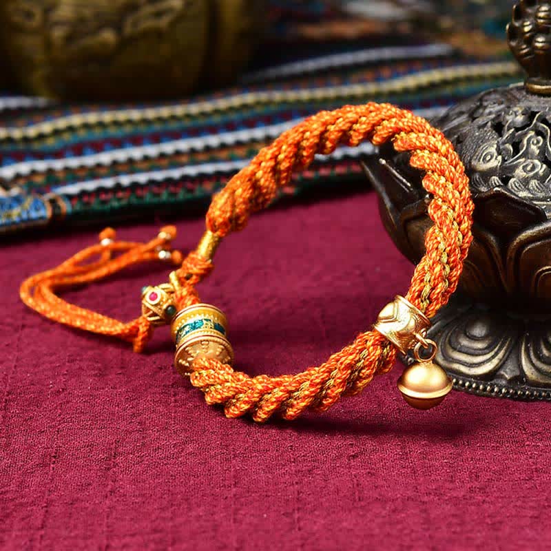 Bracelet de prière Thangka tibétain fait main pour la protection de la chance