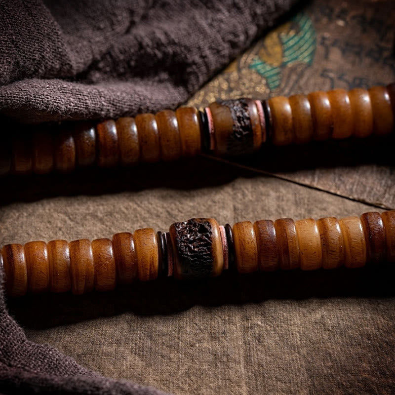 Bracelet Mala tibétain en os de yak, 108 perles