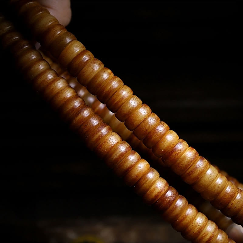 Bracelet Mala tibétain en os de yak, 108 perles