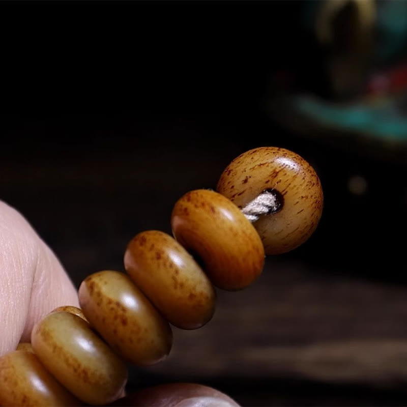 Bracelet Mala tibétain en os de yak, 108 perles