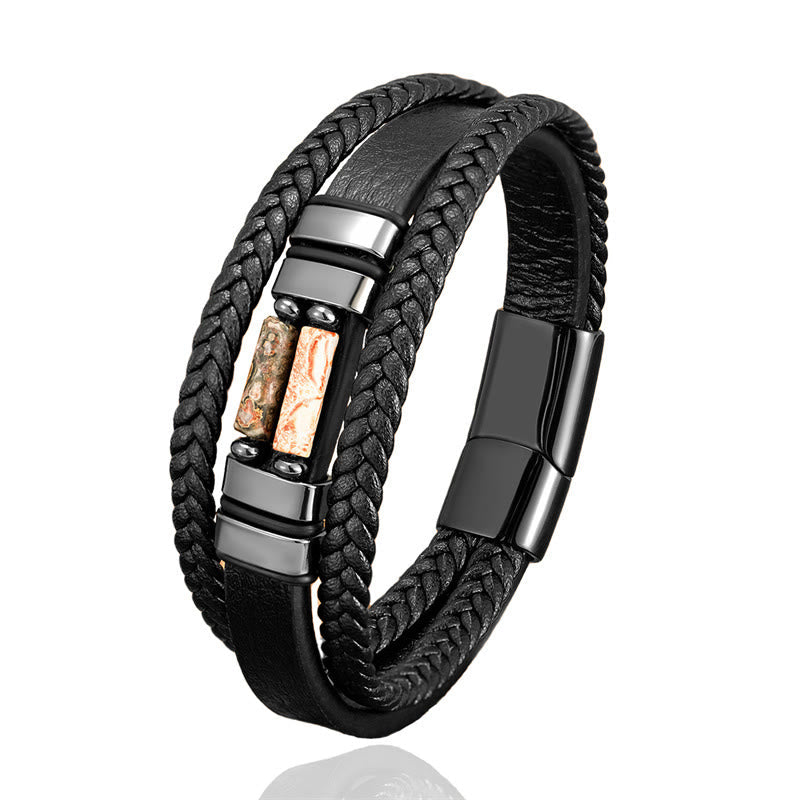 Bracelet de force multicouche en œil de tigre 16-18 cm
