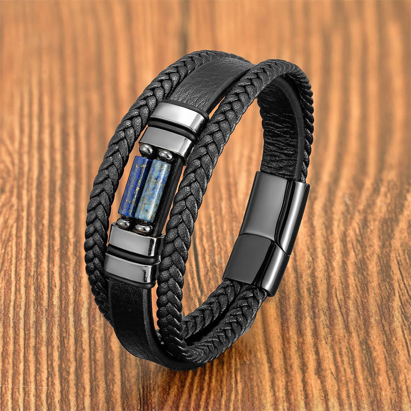 Bracelet de force multicouche en œil de tigre 16-18 cm