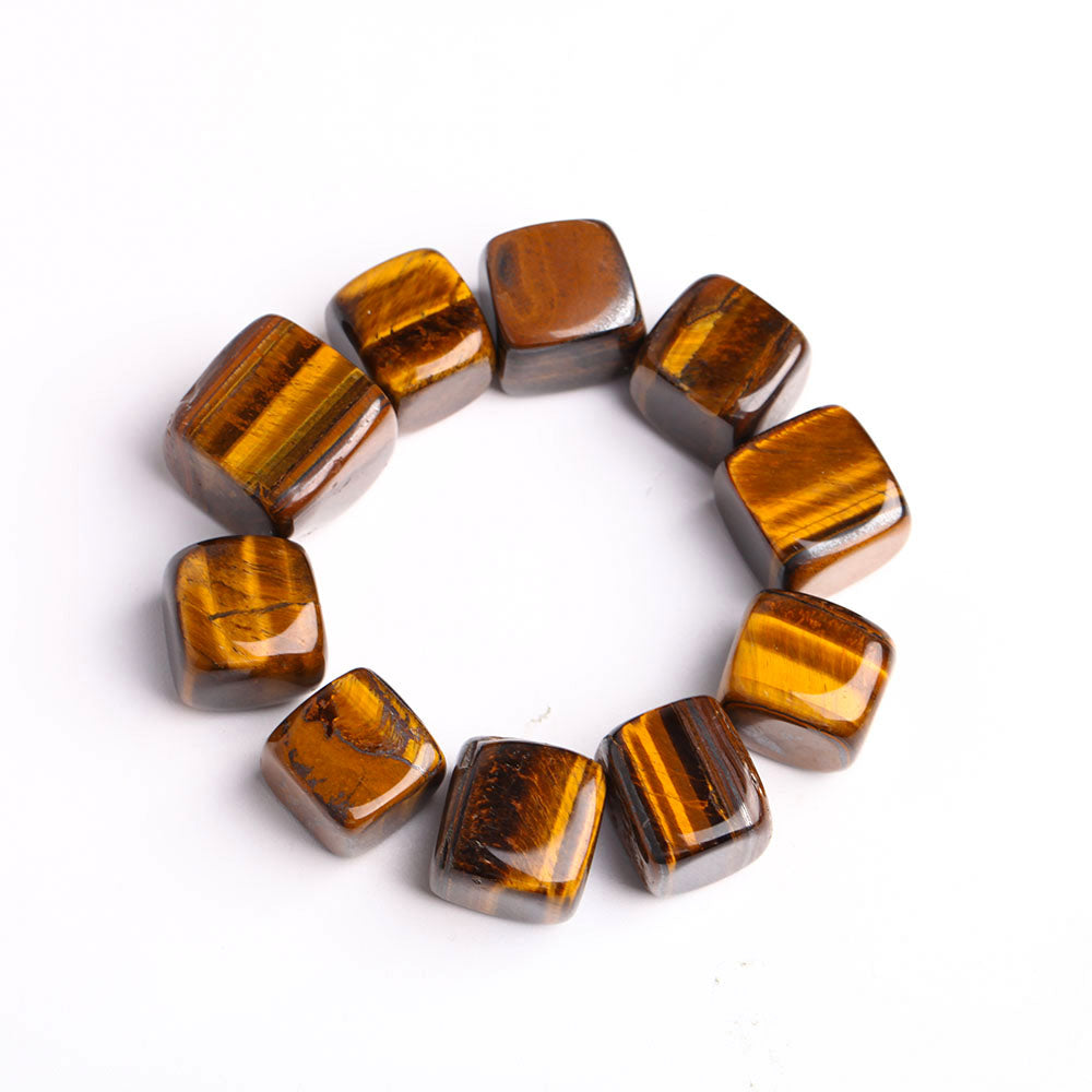 Cubes de cristal œil de tigre 2 cm pour la guérison et l'énergie