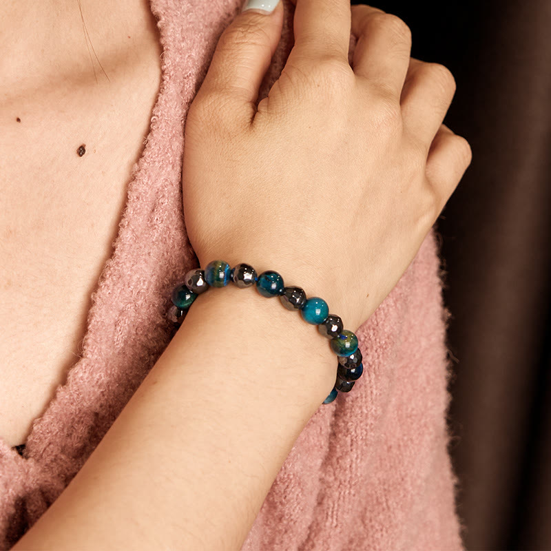 Ensemble de bracelets de protection œil de tigre et hématite 8 mm