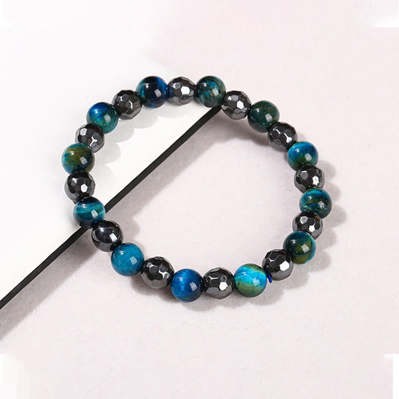 Ensemble de bracelets de protection œil de tigre et hématite 8 mm