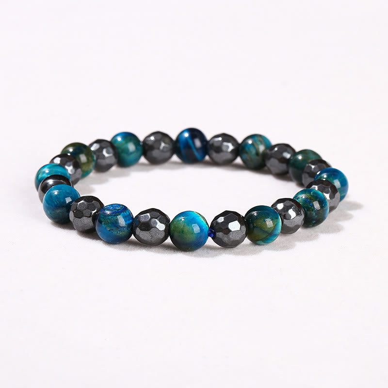 Ensemble de bracelets de protection œil de tigre et hématite 8 mm