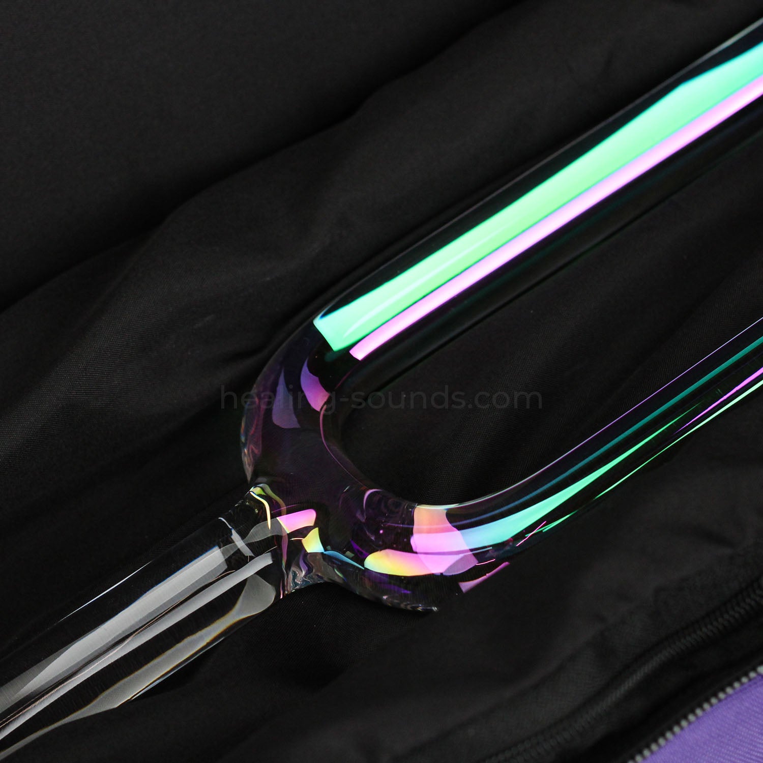 Diapason en cristal de quartz arc-en-ciel transparent 432 Hz