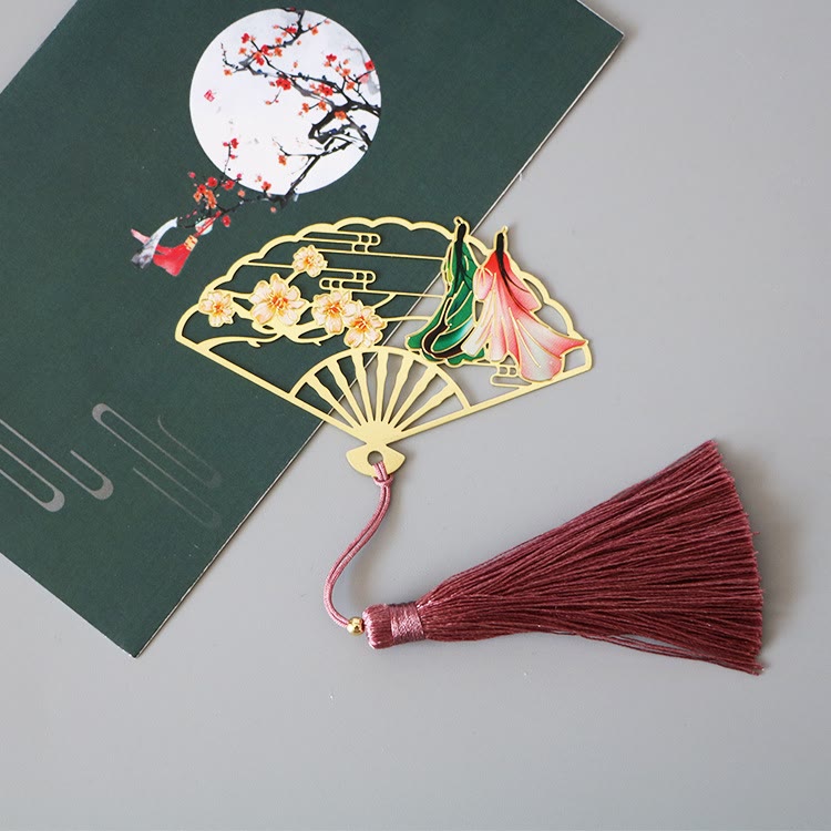 Marque-page traditionnel en laiton avec symbole du lotus | Nouveaux départs