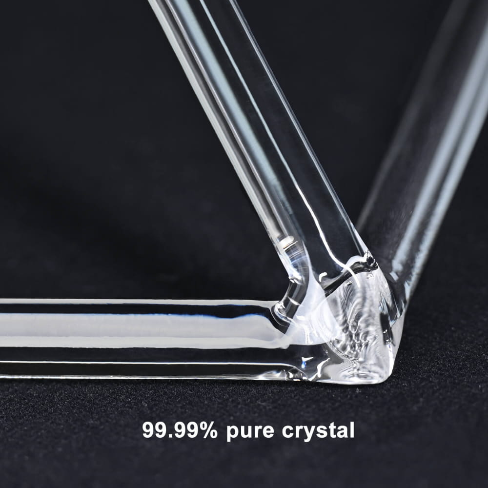 Clear crystal glass corner joint of Triangle Crystal Singing Pyramid