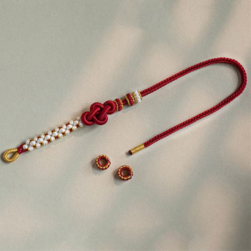 Bracelet en fil rouge avec nœud d'amour véritable pour la protection et la chance