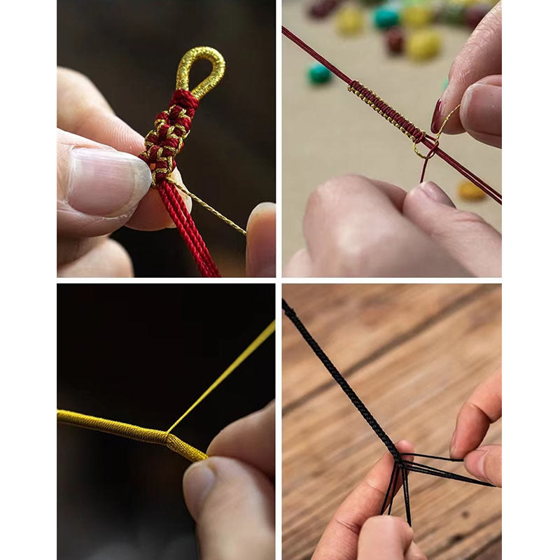 Bracelet en fil rouge avec nœud d'amour véritable pour la protection et la chance