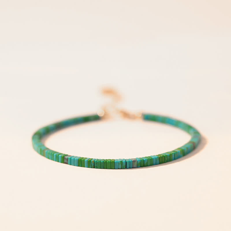 Bracelet d'amitié en perles turquoise et chaîne en métal