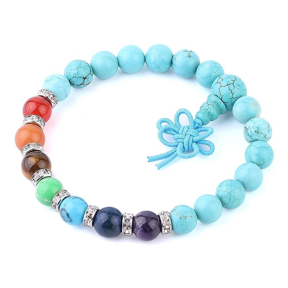Bracelet de guérison des chakras en turquoise pour l'équilibre