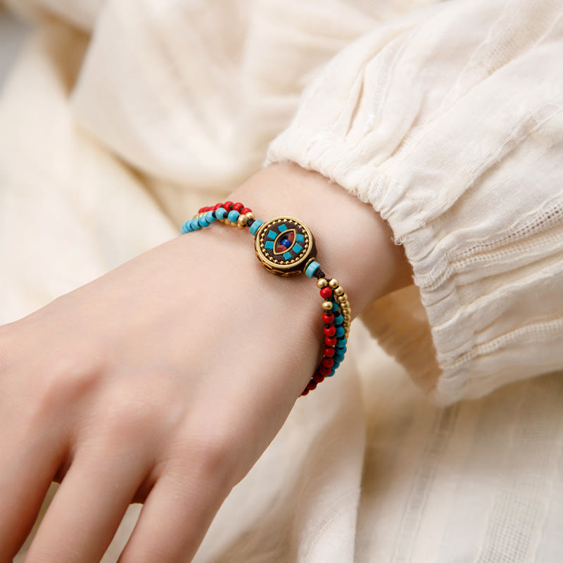 Bracelet de protection turquoise Om Mani Padme Hum