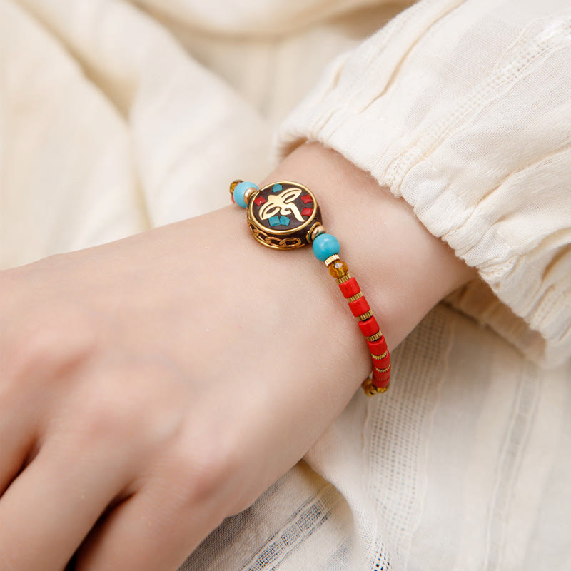 Bracelet de protection turquoise Om Mani Padme Hum