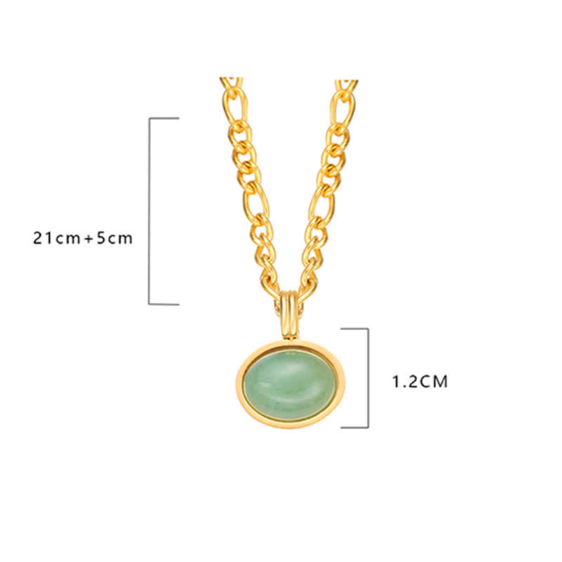 Collier pendentif ovale turquoise en acier titane