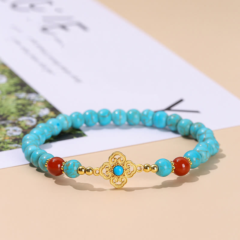 Bracelet de protection turquoise avec perles de 6 mm pour l'équilibre