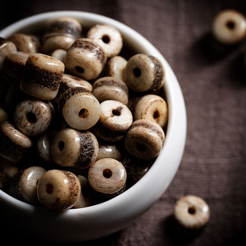 Bracelet unisexe en os de yak tibétain à 108 perles