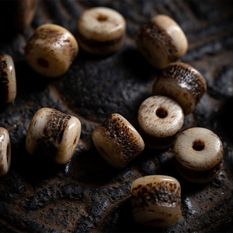 Bracelet unisexe en os de yak tibétain à 108 perles