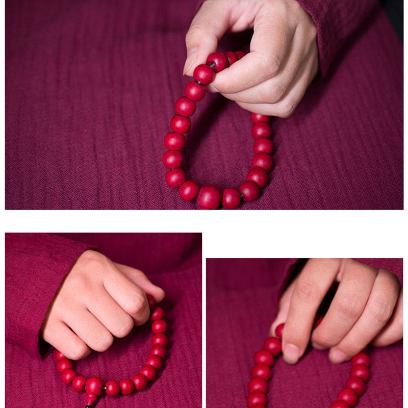 Mala unisexe en bois d'Abelia Biflora pour la protection et la bénédiction