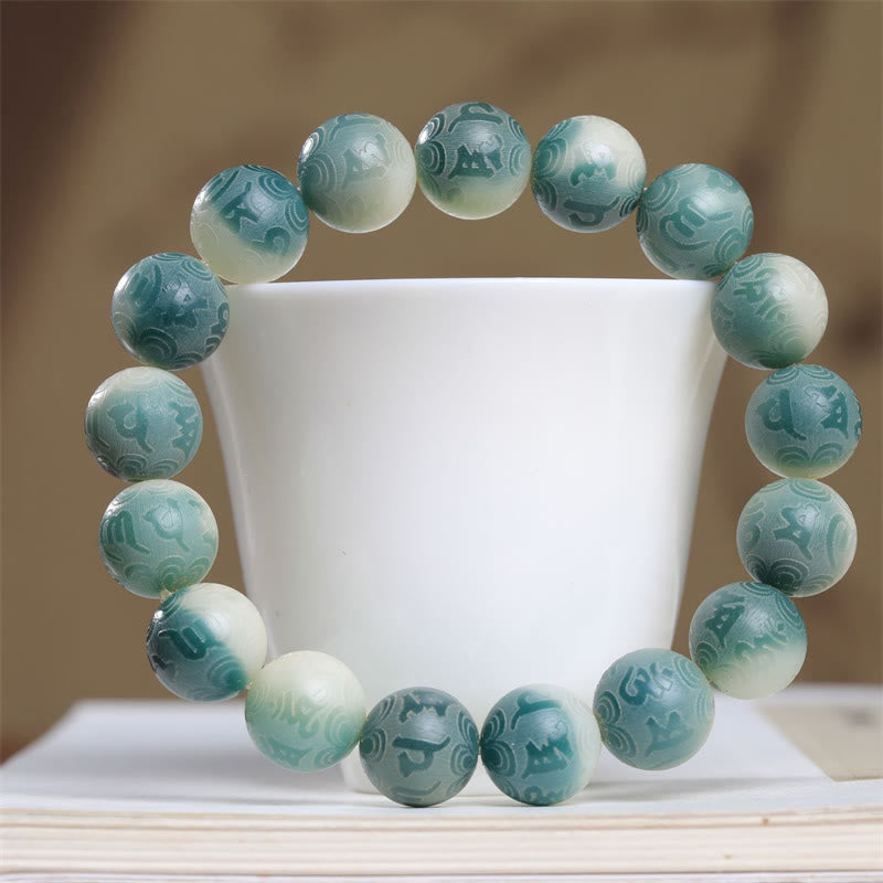 Bracelet unisexe gravé Bodhi Seed Om Mani Padme Hum