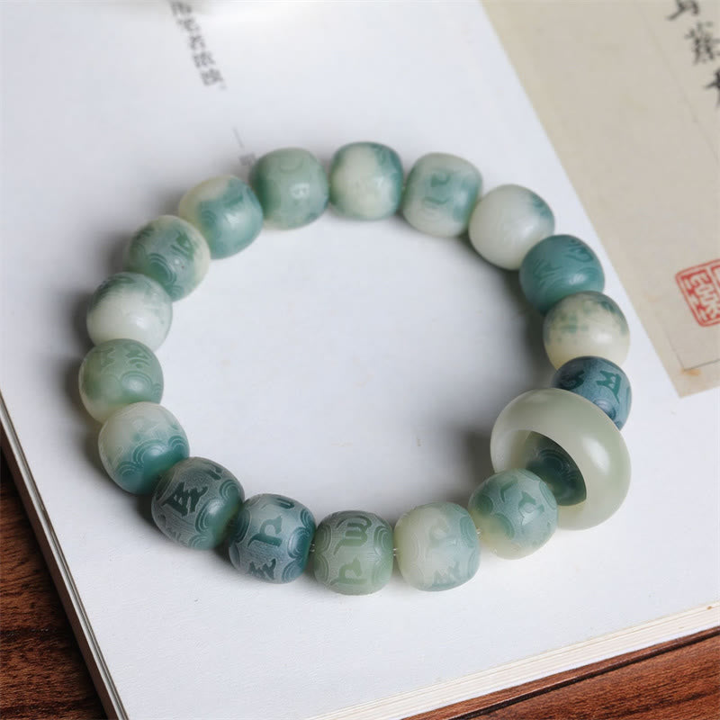 Bracelet unisexe gravé Bodhi Seed Om Mani Padme Hum