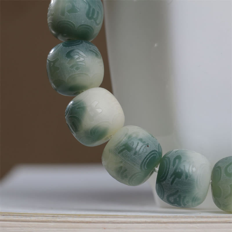 Bracelet unisexe gravé Bodhi Seed Om Mani Padme Hum