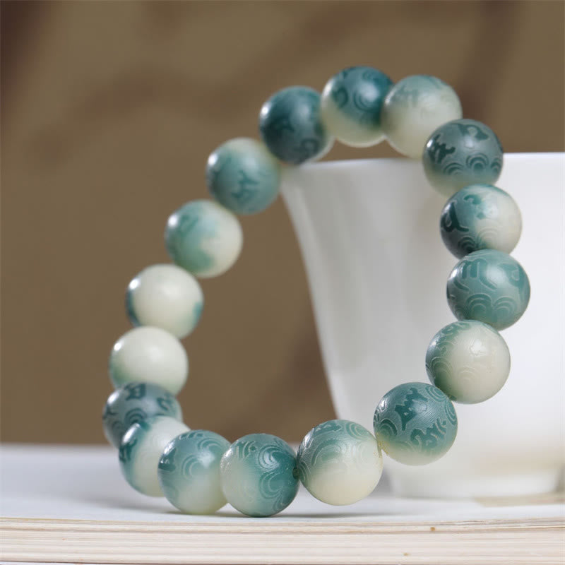 Bracelet unisexe gravé Bodhi Seed Om Mani Padme Hum