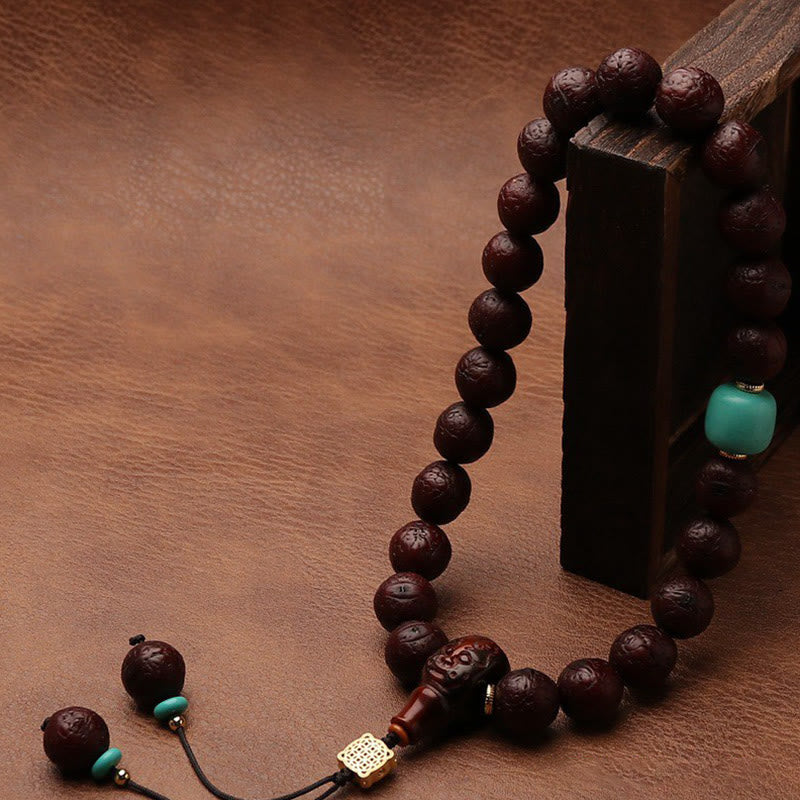 Mala tibétain unisexe en graines de Bodhi | Porte-bonheur et richesse