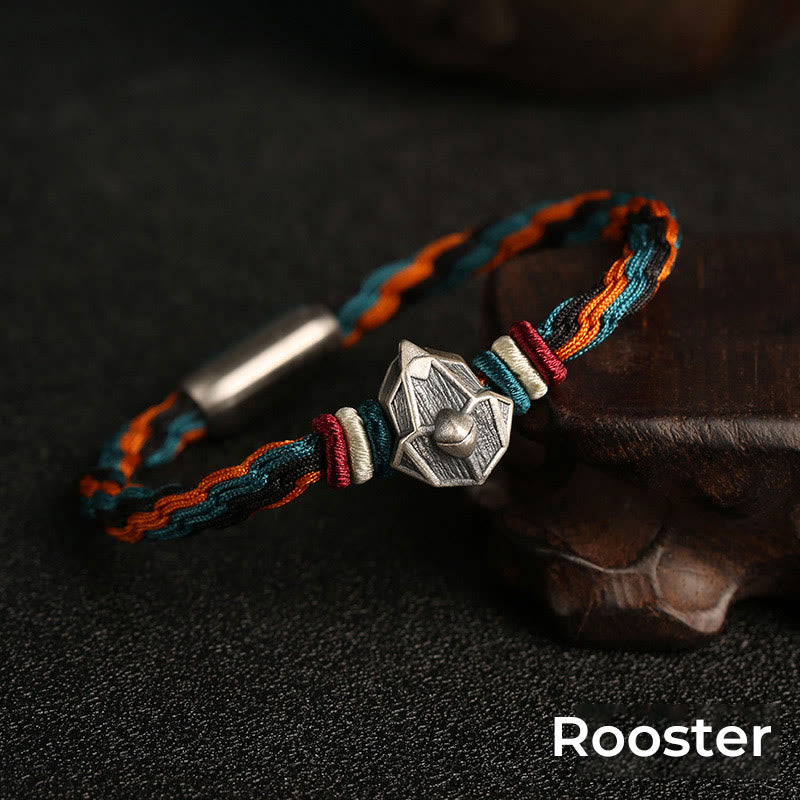 Bracelet unisexe avec nœud de réincarnation du zodiaque chinois | Argent sterling