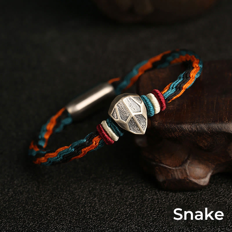 Bracelet unisexe avec nœud de réincarnation du zodiaque chinois | Argent sterling