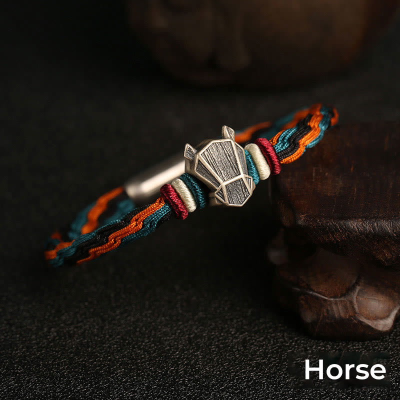 Bracelet unisexe avec nœud de réincarnation du zodiaque chinois | Argent sterling