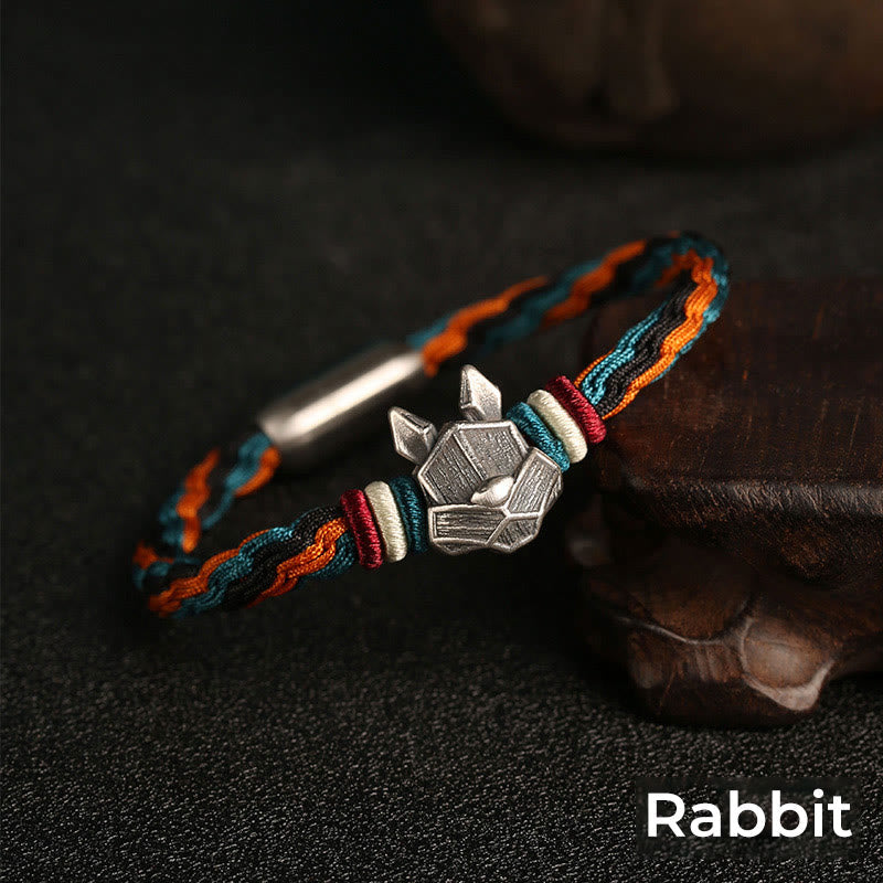 Bracelet unisexe avec nœud de réincarnation du zodiaque chinois | Argent sterling