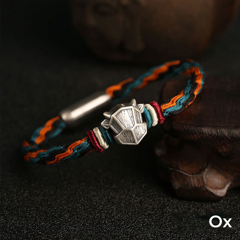 Bracelet unisexe avec nœud de réincarnation du zodiaque chinois | Argent sterling