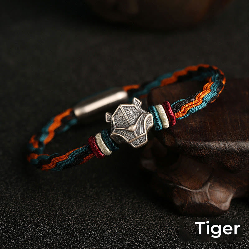 Bracelet unisexe avec nœud de réincarnation du zodiaque chinois | Argent sterling