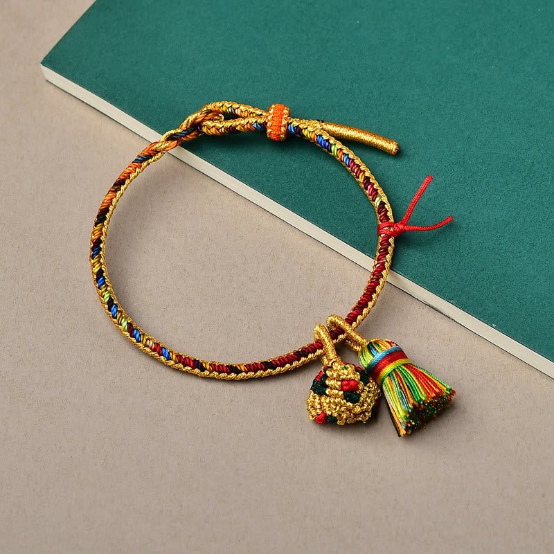 Bracelet à breloques unisexe coloré en fil rouge pour la chance et la protection