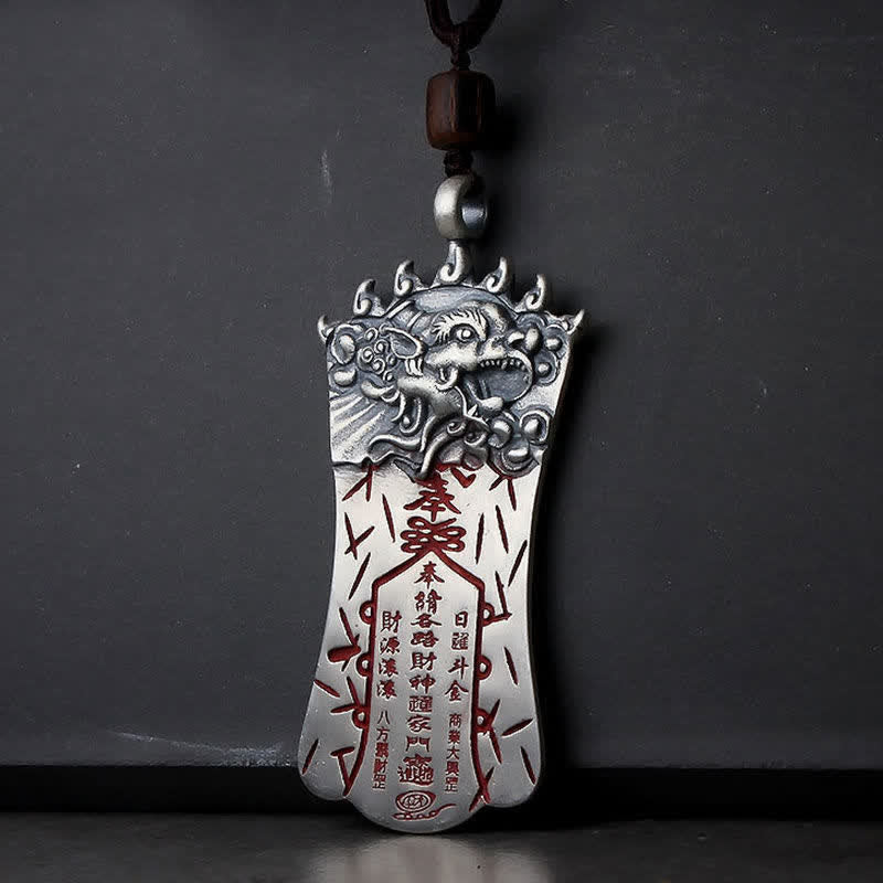 Collier pendentif unisexe Feng Shui Pixiu Cinabre Balance