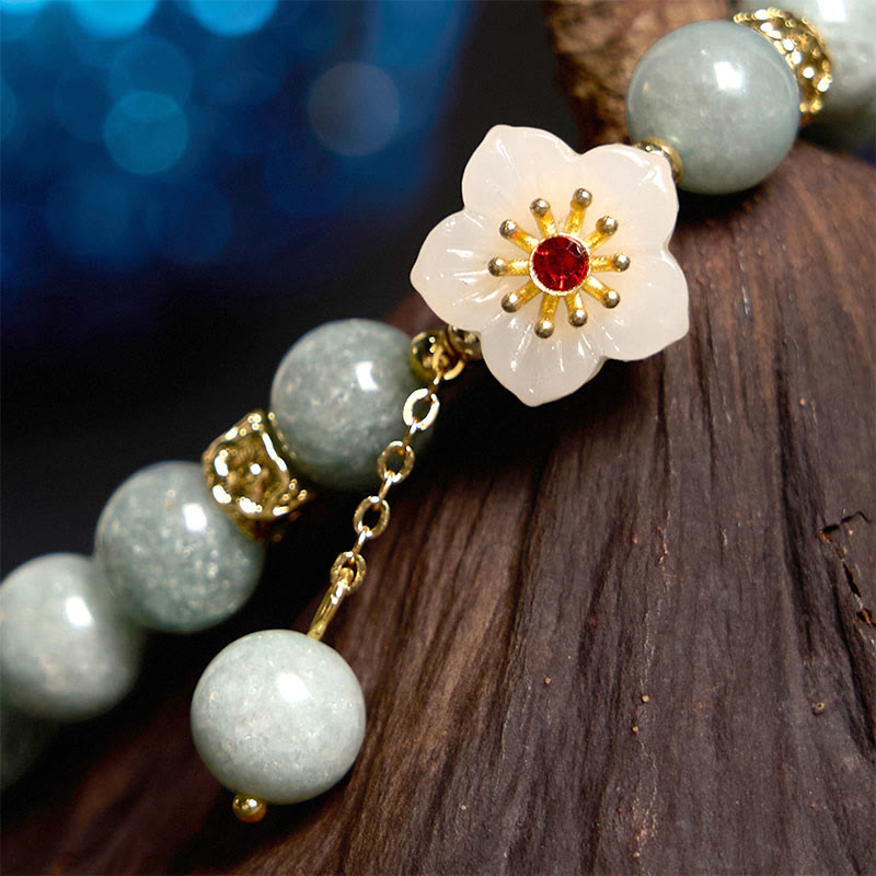 Bracelet d'abondance unisexe en jade pour la prospérité et la chance 14-16 cm